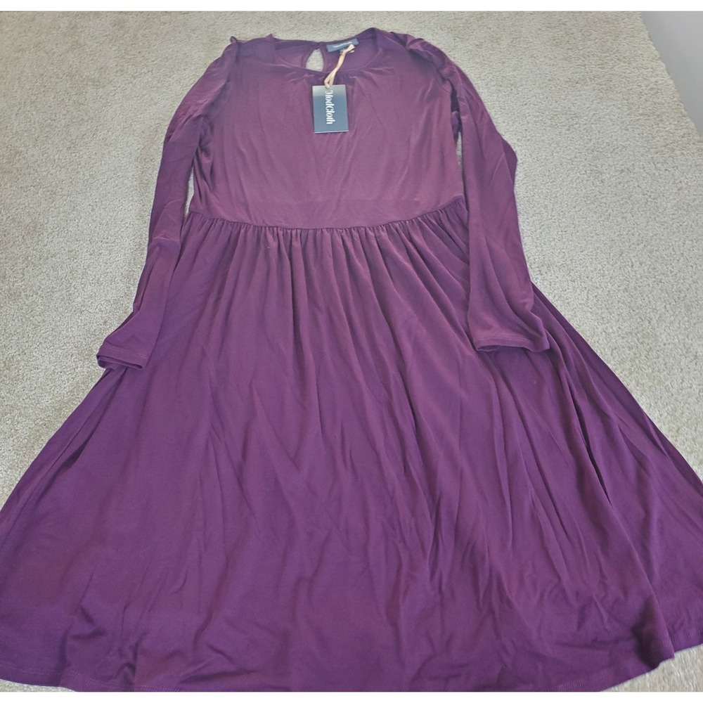 ModCloth Women's Dress Size‎ L Purple Long Sleeve "Yours Truly" NWTG